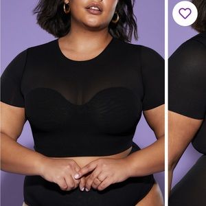 Limited edition! Yitty 3X sheer mesh crop top with bra support